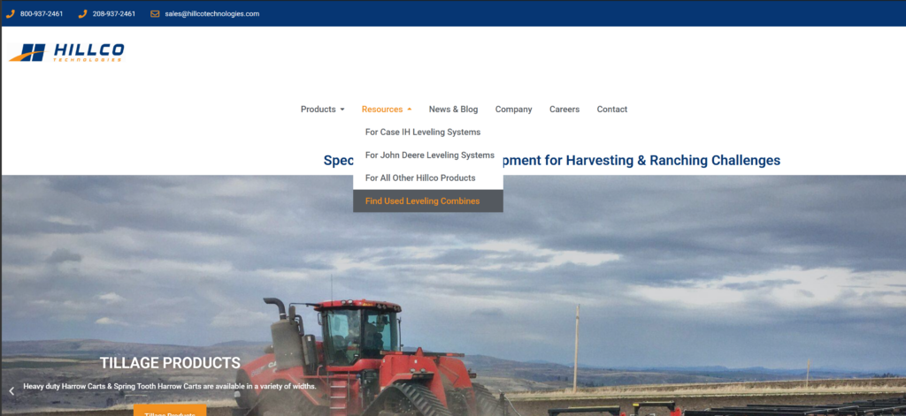 shop used hillco machines, used hillco combines, used leveling combines, used hillco, hillco tech, hillco technologies