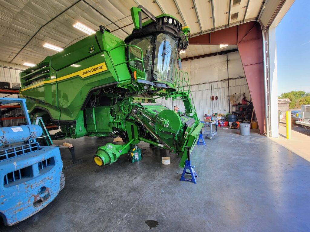 Hillco X9 prototype build, reinstallation of the transition and feederhouse